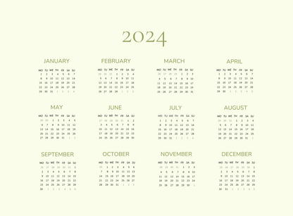 2024 BIRDS CALENDAR